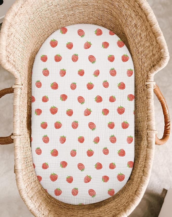 Bassinet Sheet for Baby Boy Girl 2 Pack, Fitted Sheets for Rectangle, Hourglass - Image 2