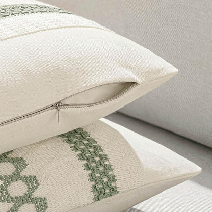 MIULEE Set of 2 Sage Green Boho Decorative Lumbar Pillow Covers 12x24 Inch - Image 8