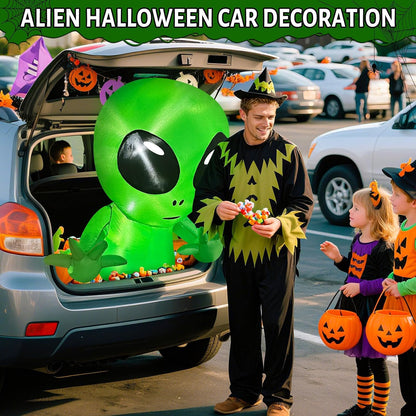 3 FT Trunk or Treat Car Decorations Kit Halloween Inflatable Alien