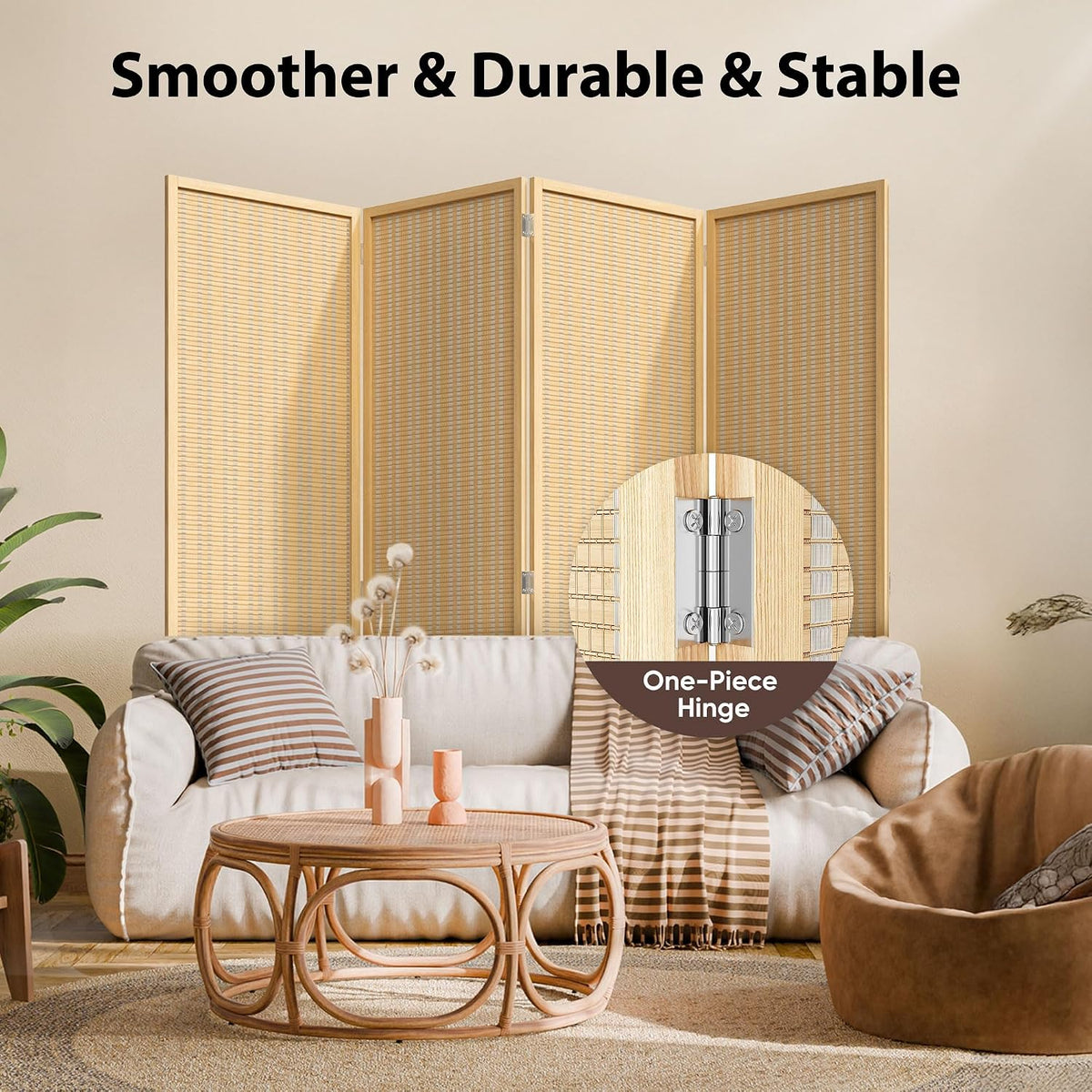 jostyle room divider 4 panel folding privacy screen, package contents