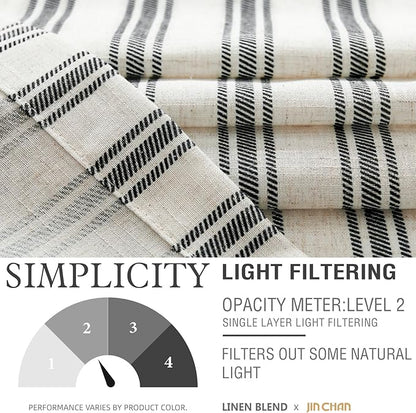 jinchan Linen Striped Valance Window Treatment - Image 4
