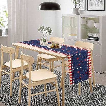 4th of July Table Runner, America Stars Stripes Patriotic Independence Memorial - Image 2