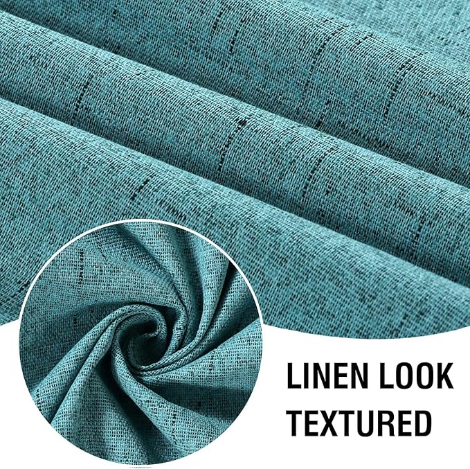 H.VERSAILTEX Linen Look 100% Blackout Curtains 45 Inches Long - Image 3