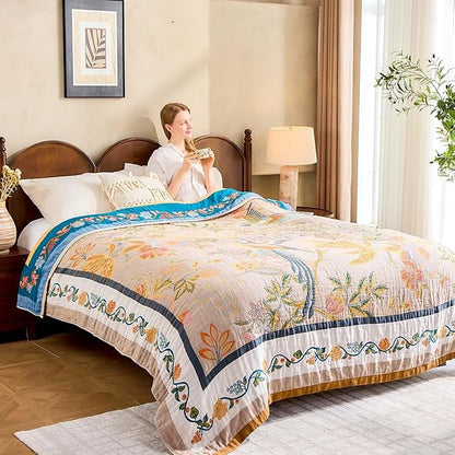 Boho Blanket, 100% Cotton Farmhouse Decorative Throw Blanket - Image 9
