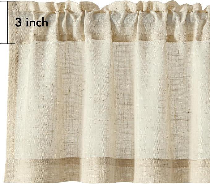 Linen Valance for Windows 2 Panels, 54x15 inch - Image 6