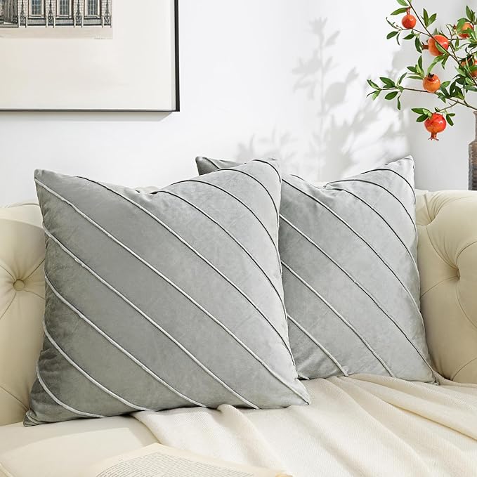 GIGIZAZA Decorative Velvet Pillow Covers 20x20, Living Room Square Cushion by GIGIZAZAFocusingonhomedecoration
