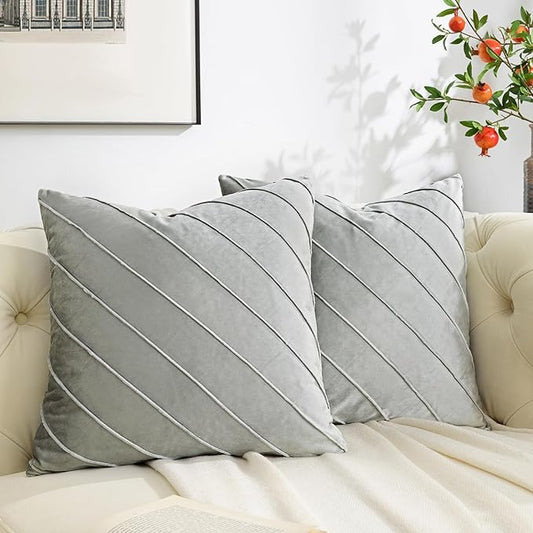GIGIZAZA Decorative Velvet Pillow Covers 18x18, Living Room Square Cushion by GIGIZAZAFocusingonhomedecoration