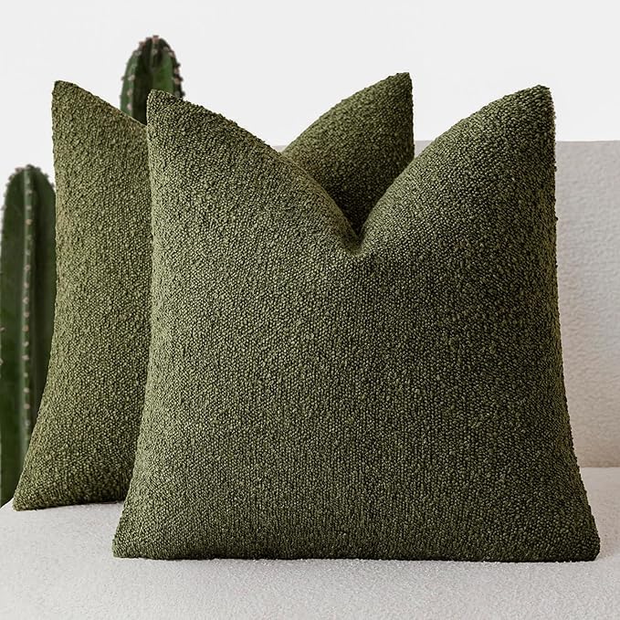 Foindtower Set of 2, Decorative Textured Boucle Throw Pillow Covers Accent by Foindtower