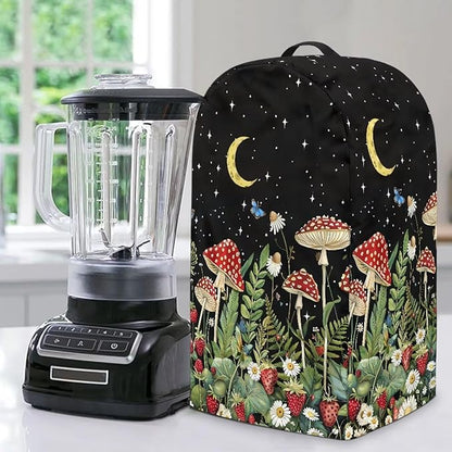 Mushroom Leaf Print Drawstring Blender Dust Cover by NETILGEN