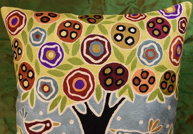 Blue Tree of Life Throw Pillow Cover Karla Gerard Floral Pillowcase Floral - Image 6