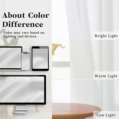 Gwine White Curtains 45 Inch Length - Image 3