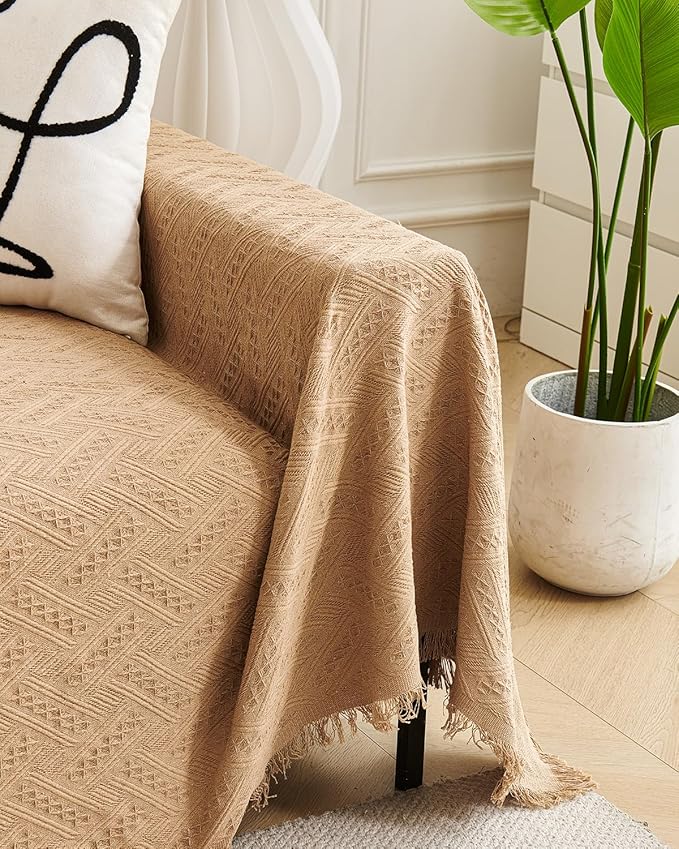 AIVIA Armless Loveseat Cover Sheet Blanket, Reversible Anti Slip Throw Cushion - Image 5