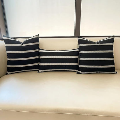 Slow Cow Decorative Stripe Throw Pillow Cover Modern Country Design Cushion - Image 3