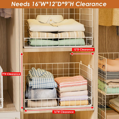yociyoga 4-tier stackable closet organizers and storage basket, side view