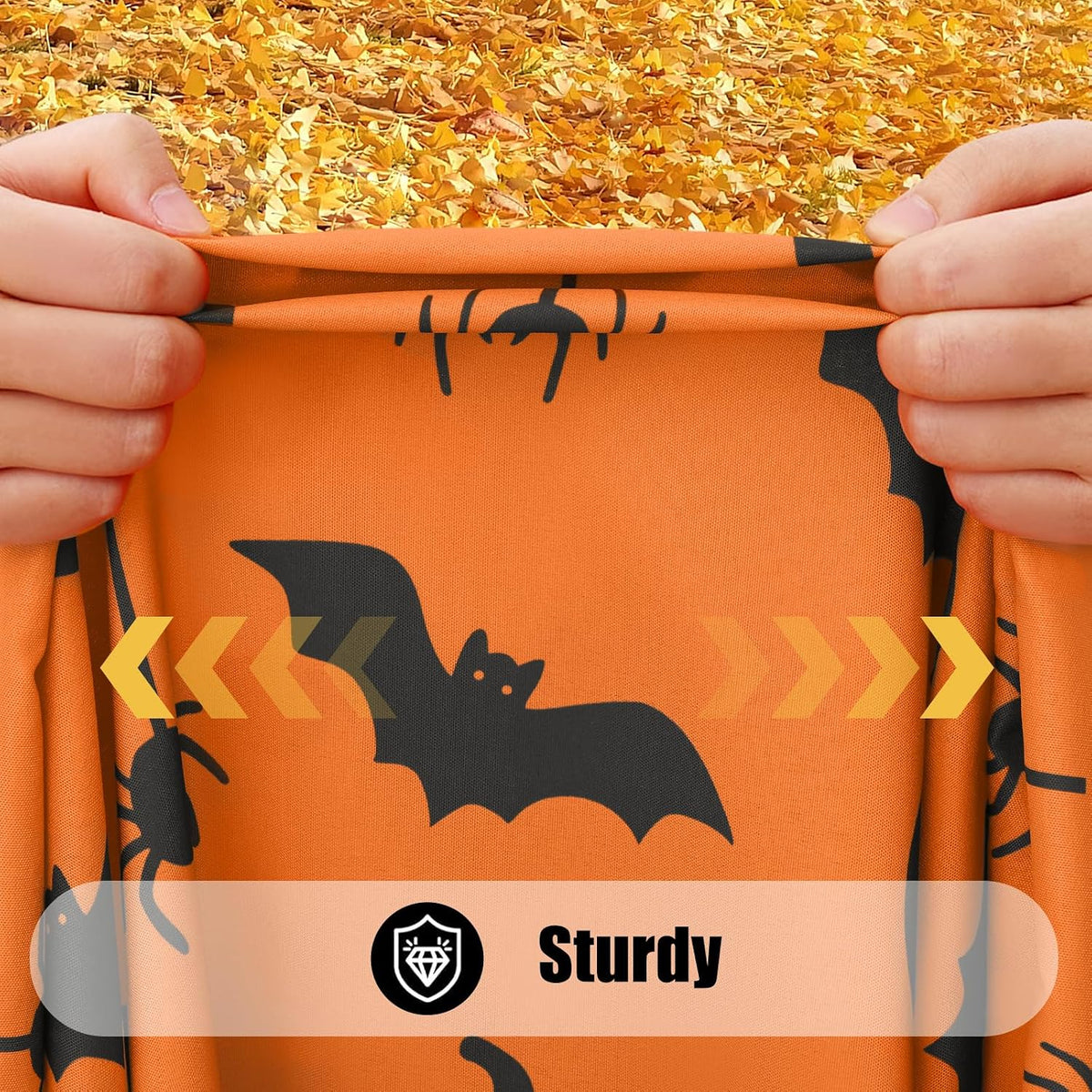 Smiry 2 Pack Rectangle Halloween Table Cloth, Waterproof Elastic Fitted Tablecloths, Washable Polyester Rectangular Patio Table Cover for Autumn Harvest Parties (Bat Pumpkin, 30"x96")