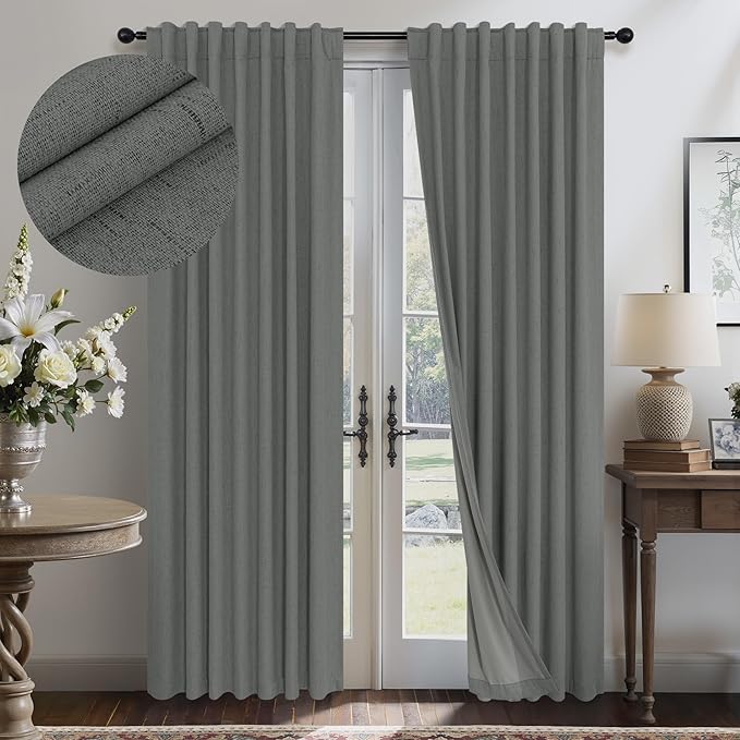 Gray Black Out Curtains 72 Inch Long by Pitalk