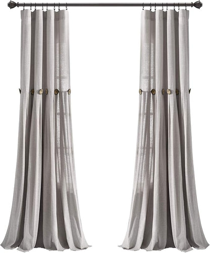 Lush Decor Linen Button Window Curtain Panel - Image 7