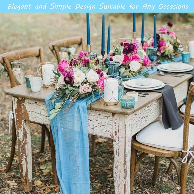 12 Pack 10Ft Cheesecloth Table Runner 35x120 Inch Boho Gauze Table Runner - Image 7