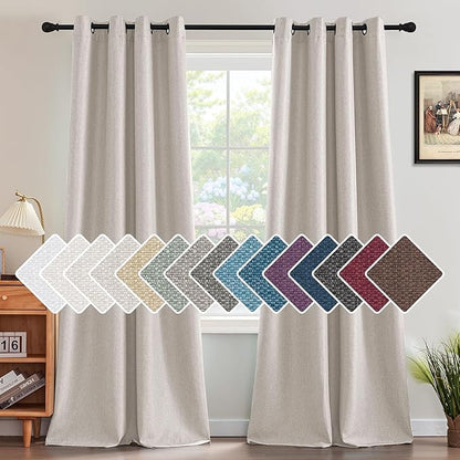H.VERSAILTEX Linen Blackout Curtain 96 Inches Long by HVERSAILTEX