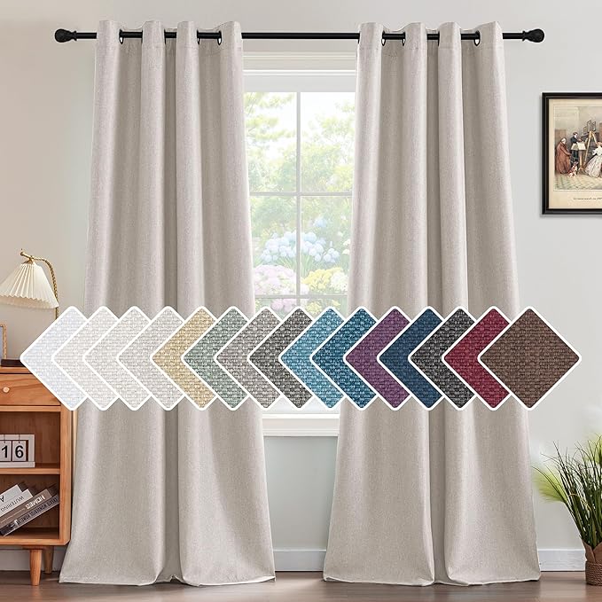 H.VERSAILTEX Linen Blackout Curtain 108 Inches Long by HVERSAILTEX