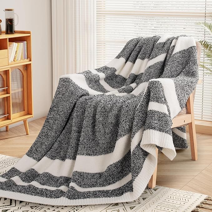 NEXHOME PRO Stripe Throw Blanket, Knit Blanket by NEXHOMEPRO