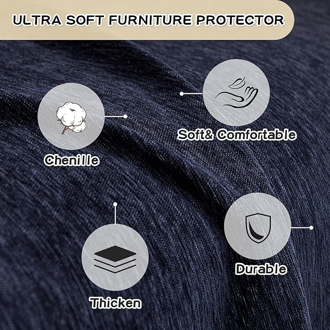MYSKY HOME Couch Cover for Sectional Sofa, 2 Pieces Couch Covers for L Shape - Image 5