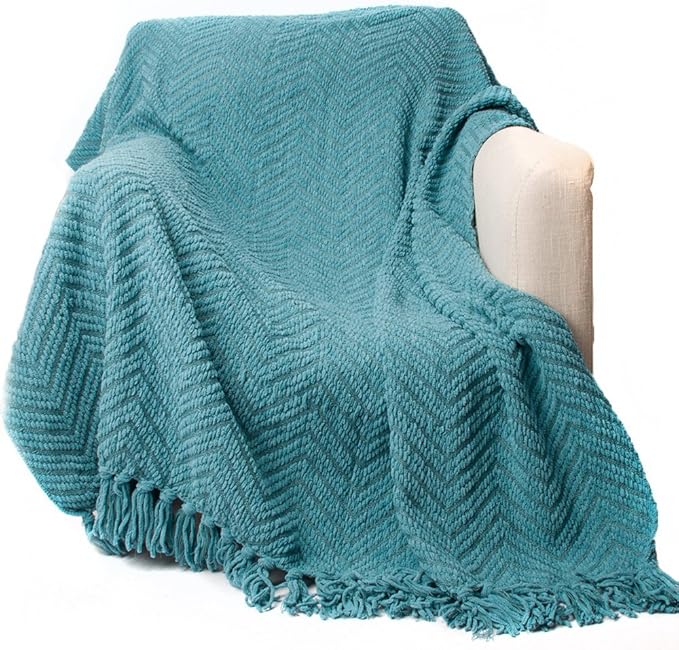 BATTILO HOME Teal Throw Blanket - Image 4