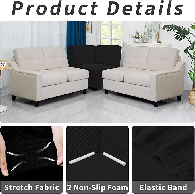 Easy-Going Stretch Sectional Corner Sofa Slipcover 1-Piece Couch Sofa Cover - Image 4