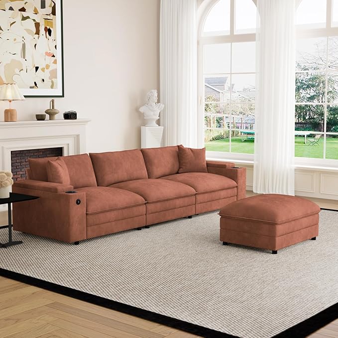 115" L Shaped Cloud Sofa Couch by Unknown