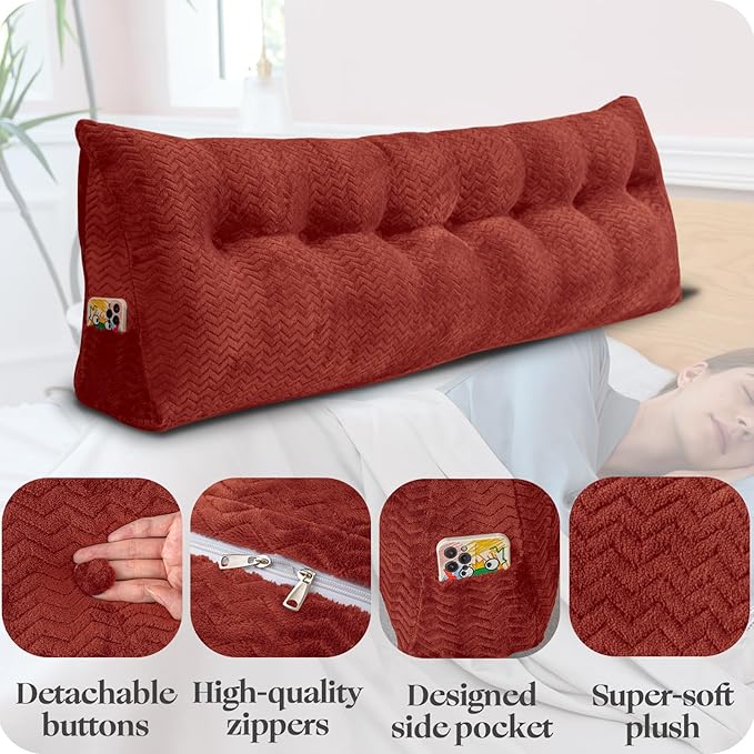 Large Bolster Triangular Headboard Wedge Backrest Positioning Support Bed Rest - Image 3