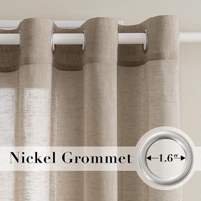 H.VERSAILTEX Natural Linen Curtains Soft Linen Semi Sheer Curtains - Image 2