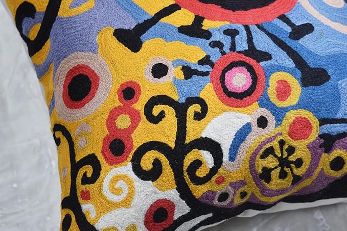 Kashmir Designs Yellow Tree of Life Decorative Pillow Cover Modern Couch - Image 5