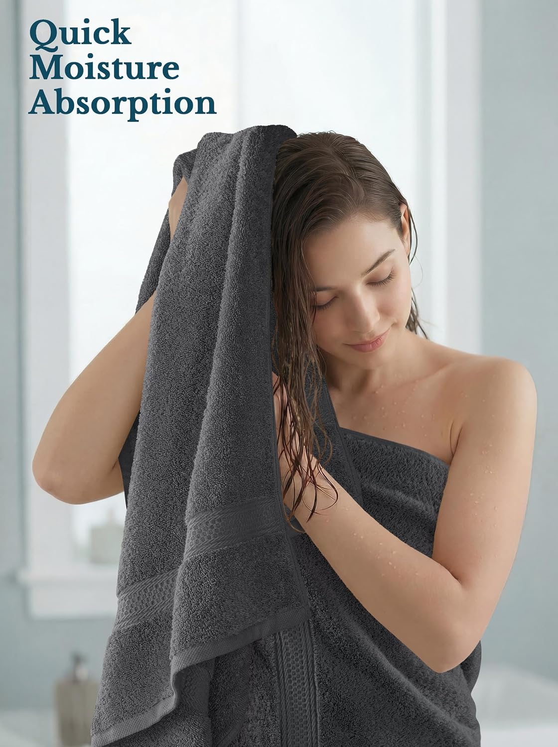 utopia towels 4 pack premium bath towels, 27x54, package contents