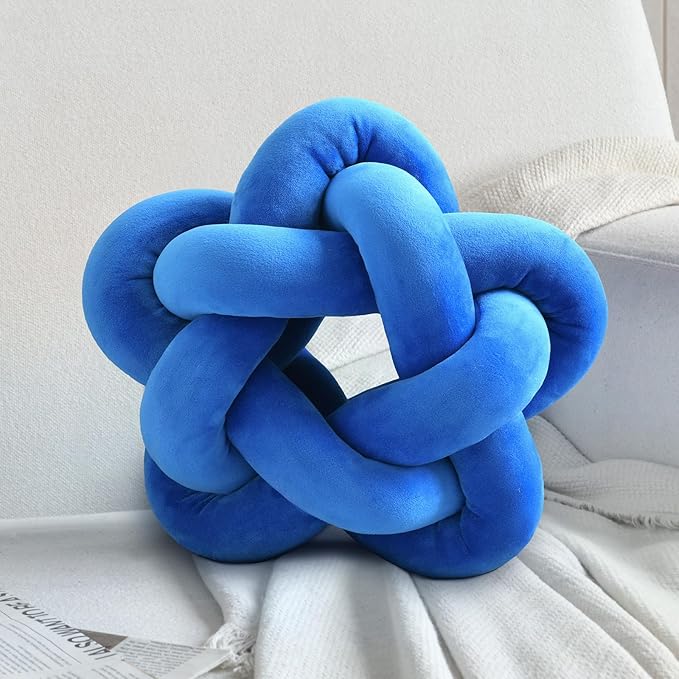 Knot Plush Throw Pillow Handmade Knotted Star Pillow Soft Sofa Lumbar Cushion - Image 7
