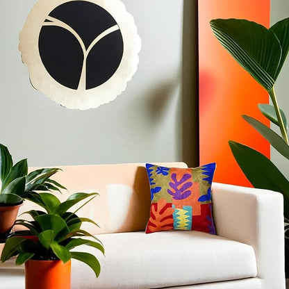 Matisse Decorative Pillow Cover Cutouts Hand Embroidered Abstract Toss Pillows - Image 8