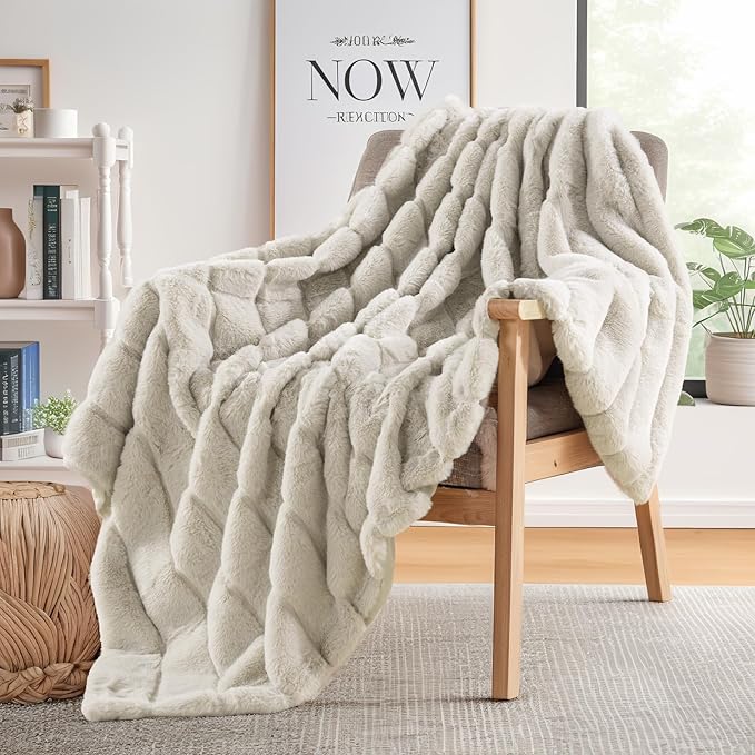 NEXHOME PRO Faux Fur Throw Blanket, Cozy Fluffy Soft Blanket or Couch Sofa Bed - Image 9