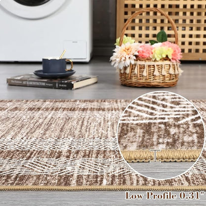GarveeHome 2.5x8 Modern Bordered Runner Rug Soft Non Slip Washable Floor Carpet - Image 5