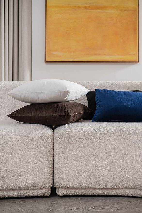 Decorative Pillow Cases 20x20 White: 2 Pack Cozy Soft Polyester Square Throw - Image 5