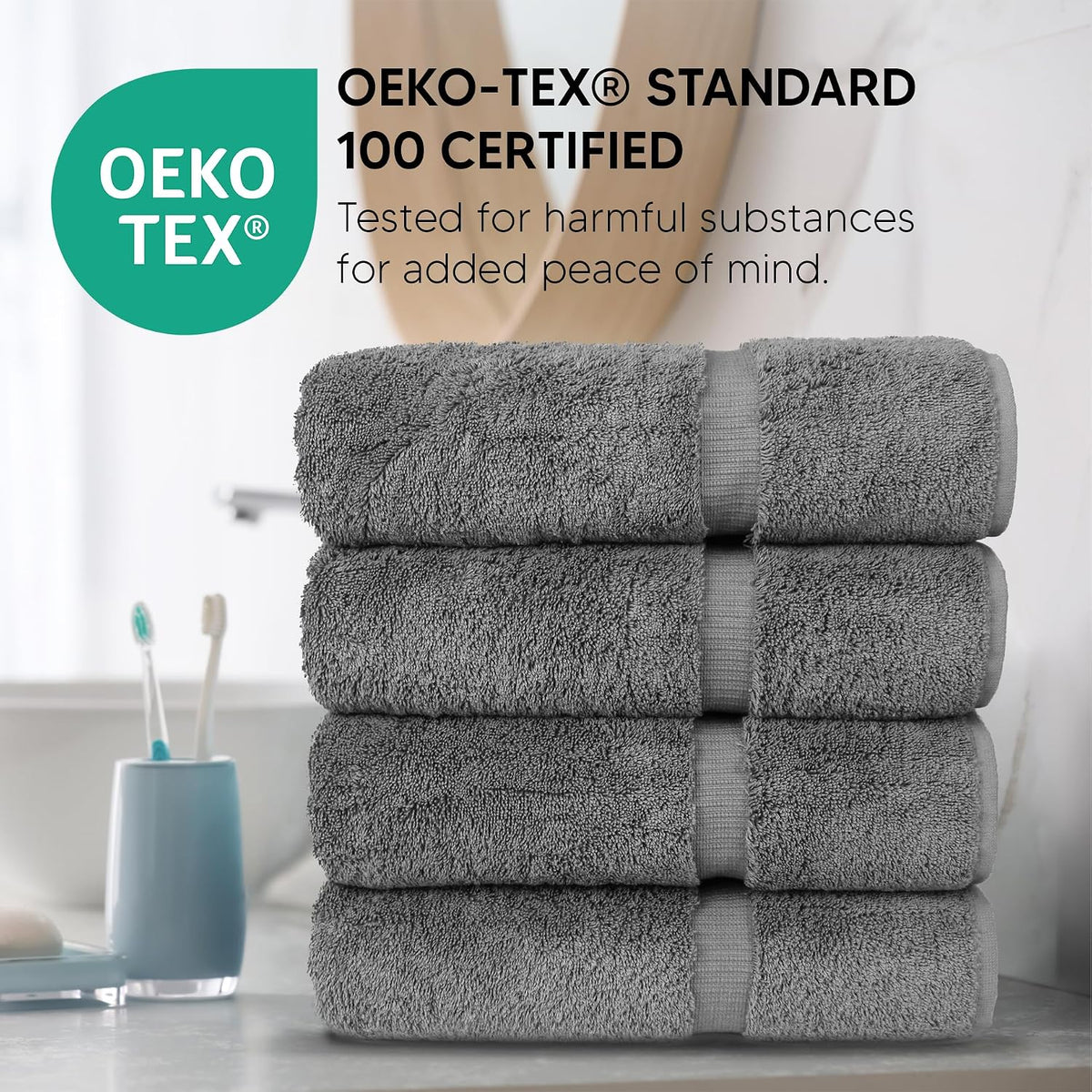 chakir turkish linens 100% cotton 4-pack bath towels, side view