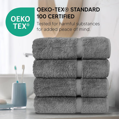 chakir turkish linens 100% cotton 4-pack bath towels, side view