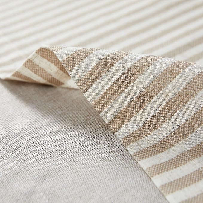 jinchan Linen Striped Valance for Windows 18 Inch Blackout Drapes for Small - Image 9
