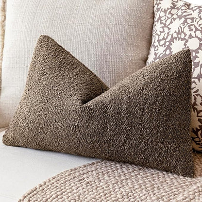 Foindtower Pack of 2 Textured Boucle Throw Pillow Covers Accent Solid - Image 5