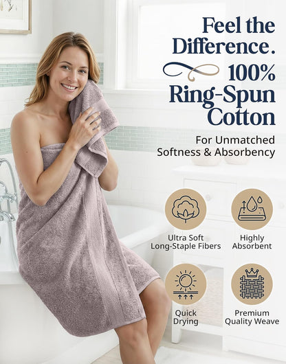 lane linen towel set quick dry 100% cotton shown in use