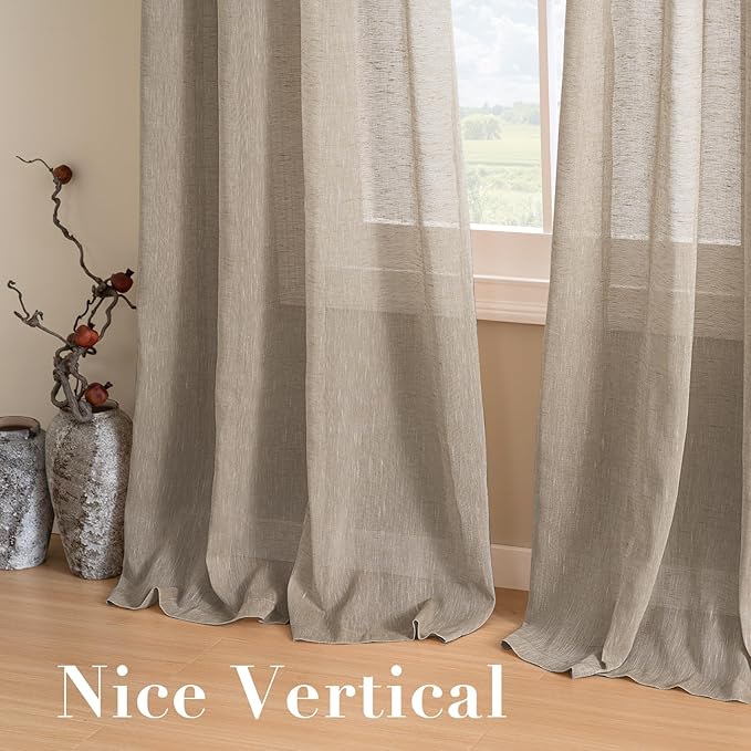 H.VERSAILTEX Natural Linen Curtains Soft Linen Semi Sheer Curtains - Image 7