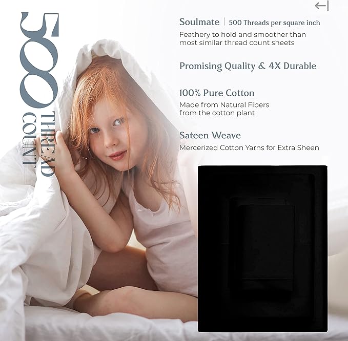 Mayfair Linen 500 Thread Count Twin XL Cotton Sheets - Image 6