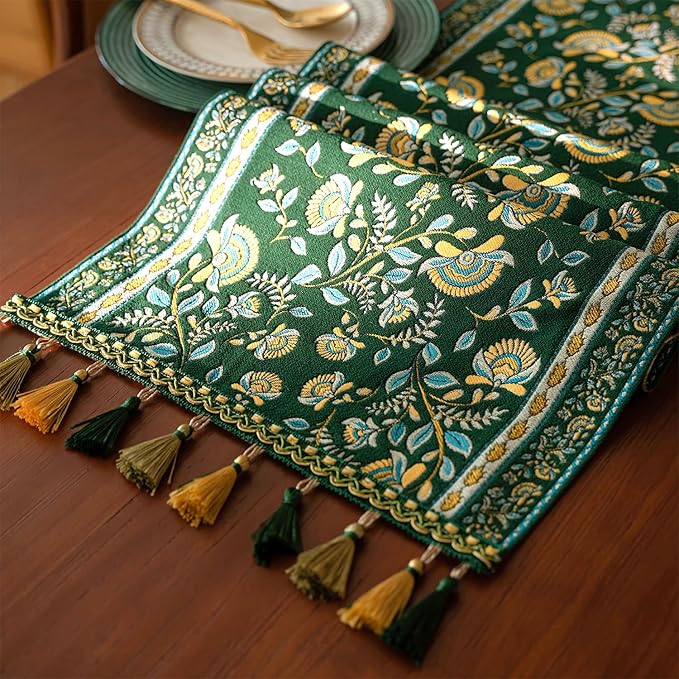 13×72 Inch Table Runner, Retro-Luxury Tassels Series - Image 2
