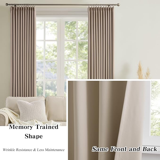 KEQIAOSUOCAI Pinch Pleated Curtains 126 Inch Long 10.5 FT Tall Curtains - Image 6