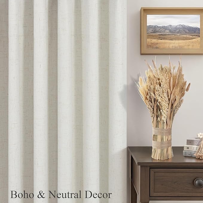 100 Inch Curtains Complete Blackout Linen Curtains - Image 9