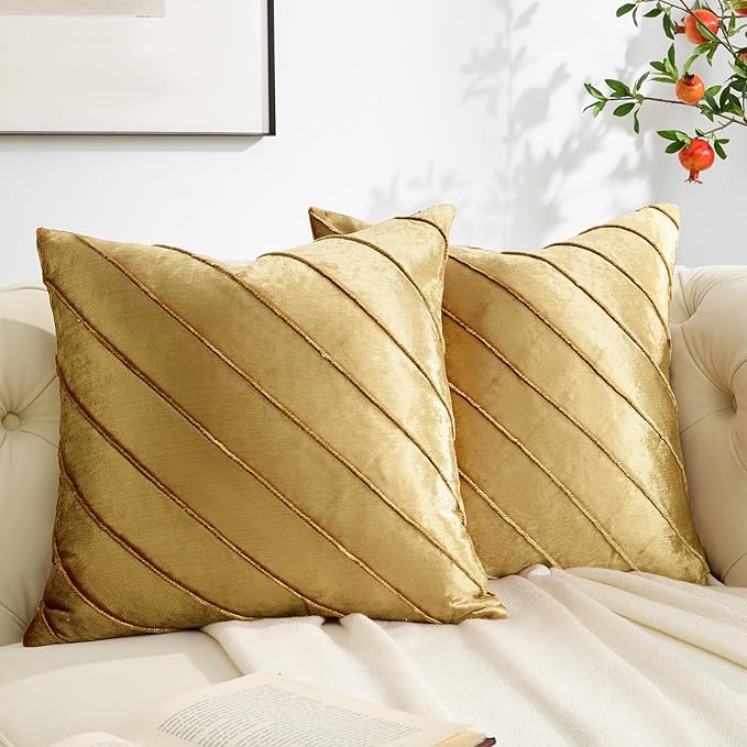 GIGIZAZA Decorative Velvet Pillow Covers 18x18, Living Room Square Cushion - Image 2