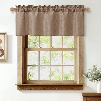 JIUZHEN Faux Linen Window Valance by JIUZHEN